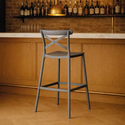 Imagen 2 del producto Piso Taburete Silla alta bar cocina Danessa 75cm Gris Oscuro