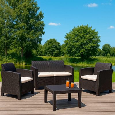 Juego Set Terraza Menorca 4 Piezas Con Cojín Northwest