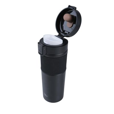 Imagen 2 del producto Mug Acero Inoxidable Tapa Con Pulsador y Antideslizante 480ml Negro