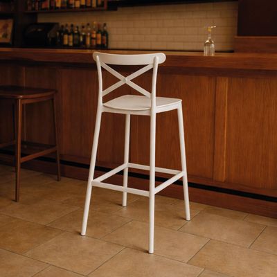 Imagen 2 del producto Piso Taburete Silla alta bar cocina Danessa 75cm Blanca