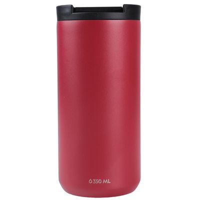 Imagen 1 del producto Mug Acero Inoxidable Tapa Flip Antideslizante 350ml Rojo