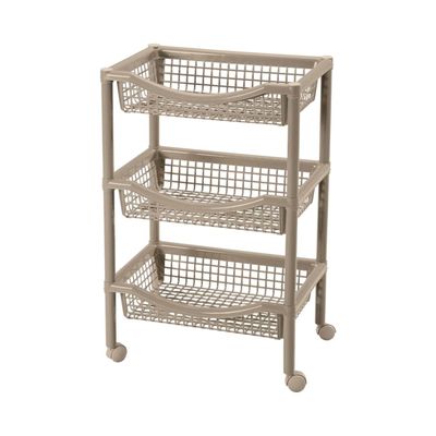 Imagen 1 del producto Carro verdulero plastico Taupe 3 canastos 45x31x72 cm Rimax