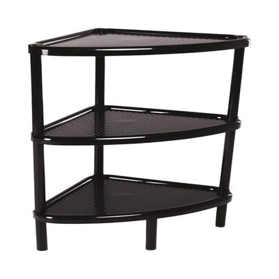 Imagen 1 del producto Estante esquinero triangular plastico 3 niveles Negro Rimax