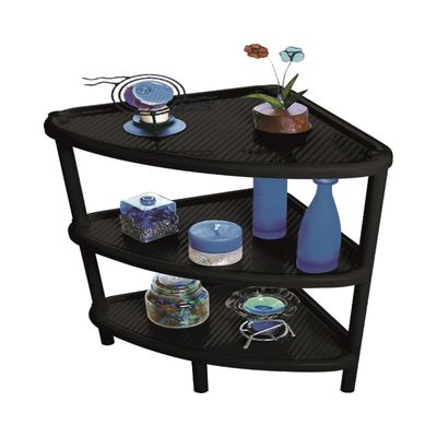 Imagen 2 del producto Estante esquinero triangular plastico 3 niveles Negro Rimax
