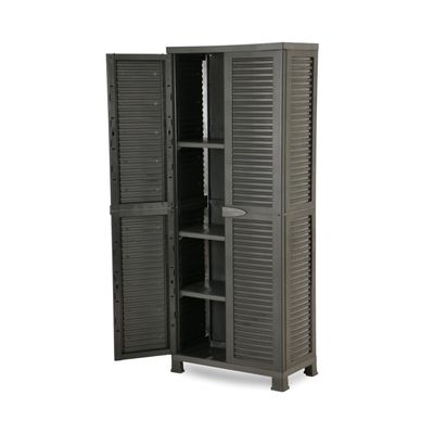 Armario Closet Plástico Grande Multiuso Negro 68x39x171,5cm