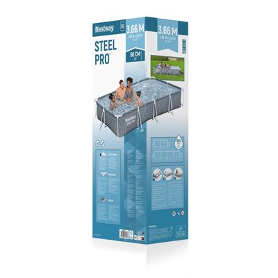 Imagen 2 del producto Piscina Bestway Rectangular SteelPro Diseño 3.66mX2.01mx66 cm