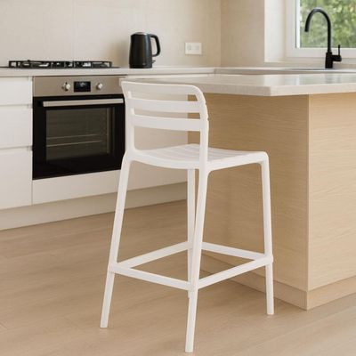 Imagen 2 del producto Piso Taburete Silla alta bar cocina Galt 65cm Blanco