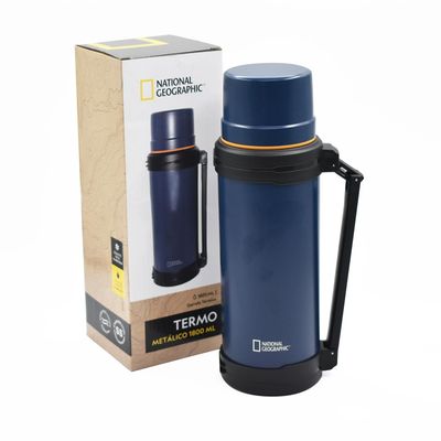 Imagen 2 del producto Termo Agua Acero Inox Mango Movible Tapa Stopper 1.8L Azul