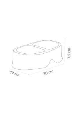 Imagen 2 del producto Comedero Bebedero Doble Para Mascota Negro 100ML Cool Pets