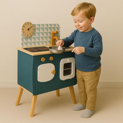 Imagen 2 del producto Cocina De Madera Azul + Accesorios 59x32x66cm Gamepower