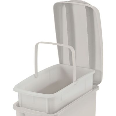 Imagen 2 del producto Basurero Plastico con pedal Blanco 10 Lts Rimax