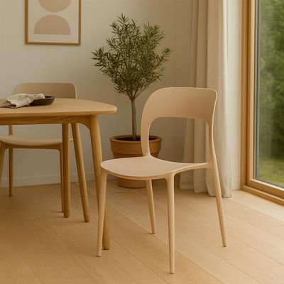 Imagen 2 del producto Silla Plástico Apilable Deco Nuremberg Beige Escandinavia
