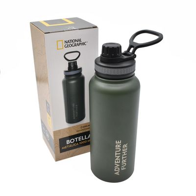 Botella Metálica Térmica Insulada 1lt Verde NatGeo