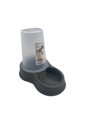 Dispensador Mascota Agua y Comida 1,5 L Negro Plastiken