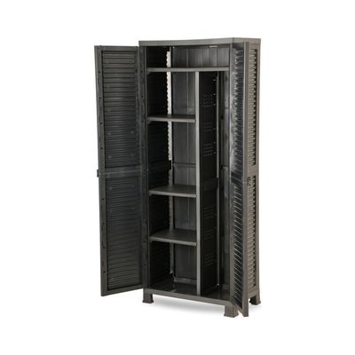 Armario Closet Plástico Grande Multiuso Negro 68x39x171,5 cm