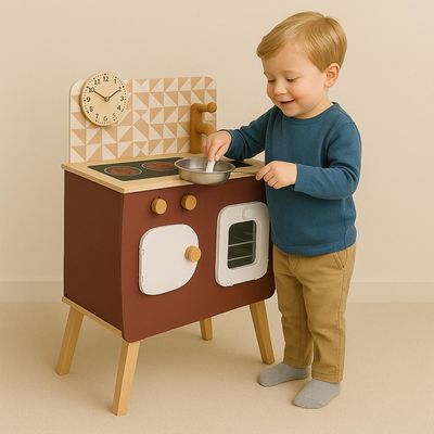 Imagen 2 del producto Cocina De Madera Burdeo + Accesorios 59x32x66 cm Gamepower