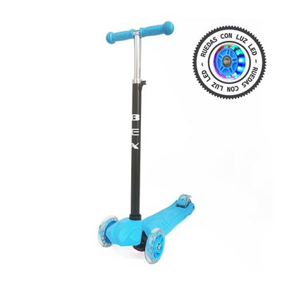 Imagen 2 del producto Scooter Monopatin 3 Ruedas Luces Barra Ajustable 86cm Azul Bex