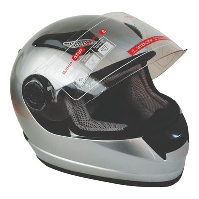 Casco Full Face Bx107 Talla L Color Silver Certificado ECE Bex