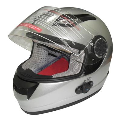 Casco Full Face Bx107 Bluetooht Talla M Color Silver Certificado ECE Bex