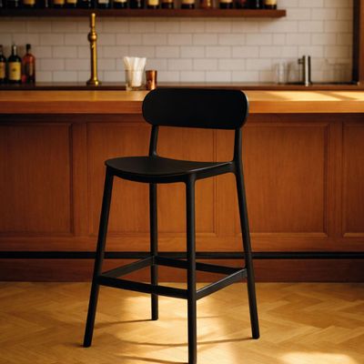 Imagen 2 del producto Piso Taburete Silla alta bar cocina Nils 75 cm Negra