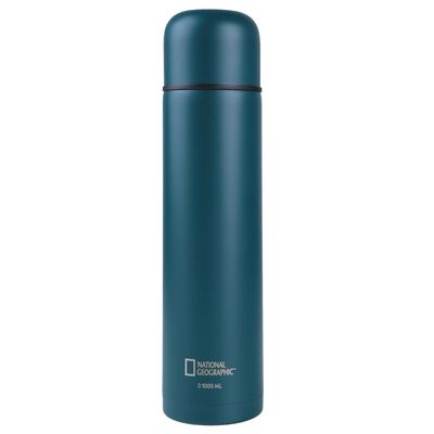 Termo Bala Metálico Azul 1000ml National Geographic