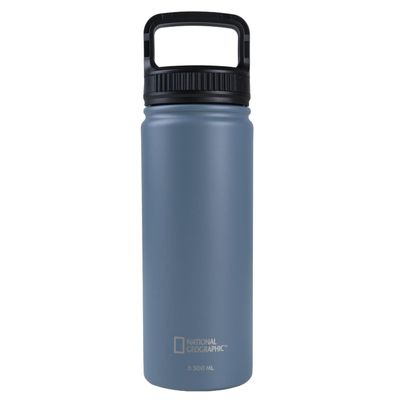 Botella Metálica Térmica Boca Ancha 500ml Gris Oscuro