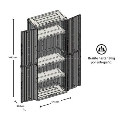 Imagen 2 del producto Armario Grande Starplast Multiuso Almendra 67x39x163CM Rimax