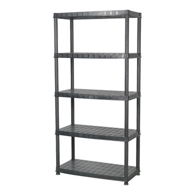 Estante Repisa Rack Plastico 5 Niveles 85X40X185Cm Negro Ram