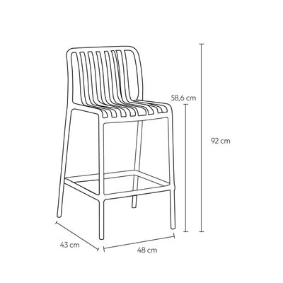 Imagen 2 del producto Piso Taburete Silla alta bar cocina Magnus 65cm Blanco
