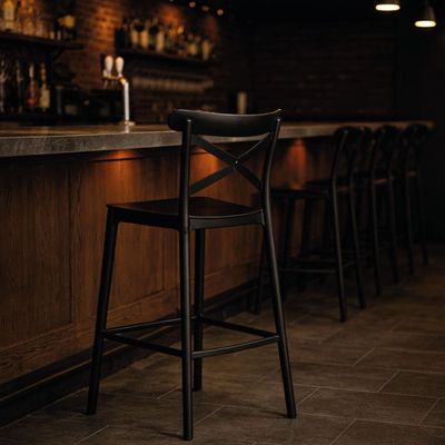 Imagen 2 del producto Piso Taburete Silla alta bar cocina Danessa 75cm Negra