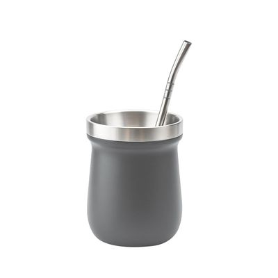 Imagen 2 del producto Matera Acero Inoxidable con Bombilla 230ml Gris