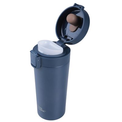 Imagen 2 del producto Mug Acero Inoxidable Tapa Con Pulsador y Antideslizante 380ml Azul