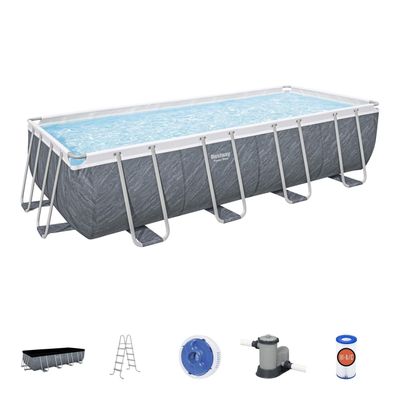 Imagen 2 del producto Piscina Bestway Rectangular C/Filtro Gris 5.49MX2.74MX1.22M