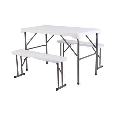 Set Mesa Y Bancos Plegables 113x68.5x73Cm Blanca Northwest