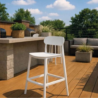 Imagen 2 del producto Piso Taburete Silla alta bar cocina Nils 75cm Blanca