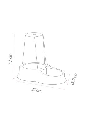 Imagen 2 del producto Dispensador Mascota Agua y Comida 0,65 L Negro Plastiken