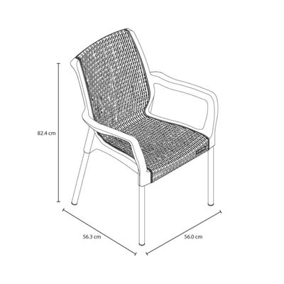Imagen 2 del producto Silla de Terrraza con brazo Café Shia Rimax
