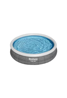 Piscina Bestway Redonda Fácil Armado FastSet Gris 3.66MX76cm