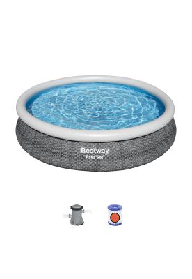 Imagen 2 del producto Piscina Bestway Redonda Fácil Armado FastSet Gris 3.66MX76cm