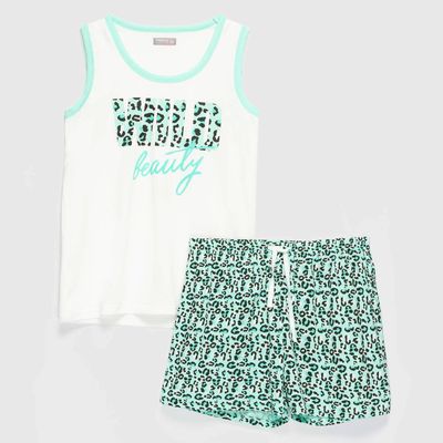 Pijama Mujer Estampado Corto Calipso