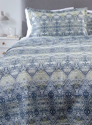 CUBRECAMA ESTAMPADO AZUL 2 PLAZAS