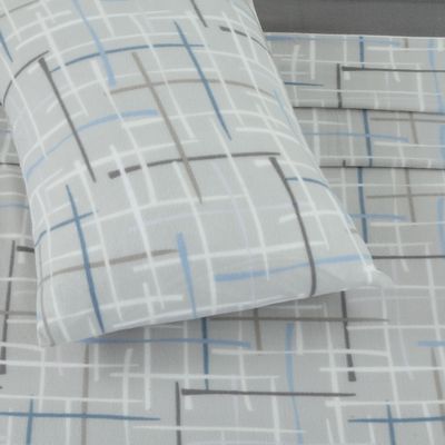 Imagen 2 del producto JUEGO SABANAS DE POLAR ESTAMPADAS GRIS 2 PLAZAS