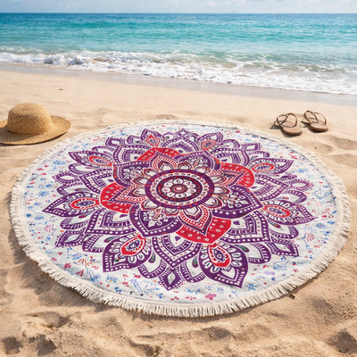 Imagen 2 del producto Toalla Redonda Mandala Rosado