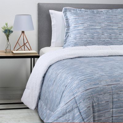 Imagen 2 del producto PLUMON ESTAMPADO CON SHERPA 1.5 PLAZA CELESTE