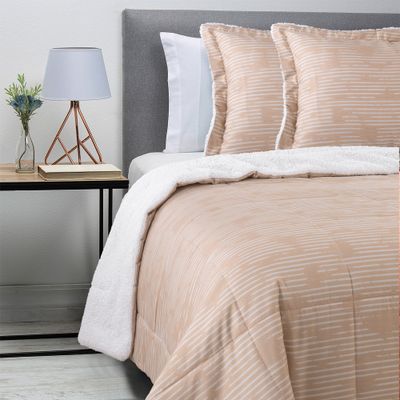 Imagen 2 del producto PLUMON ESTAMPADO CON SHERPA 2 PLAZAS BEIGE