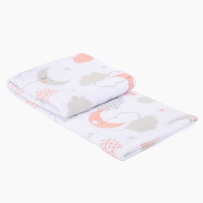 MANTA BEBE DISEÑOS BLANCO Y ROSADO