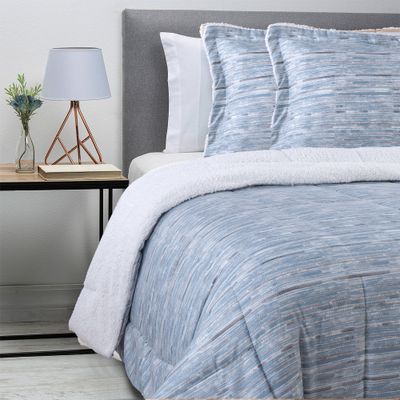 Imagen 2 del producto PLUMON ESTAMPADO CON SHERPA 2 PLAZAS CELESTE