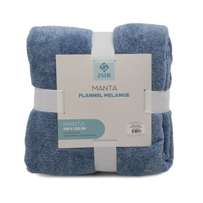 MANTA JAQUARD FLANNEL AZUL  125 X 150 CM