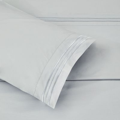 Imagen 2 del producto JUEGO DE SABANAS 100% ALGODÓN 200 HILOS GRIS LISAS  2P