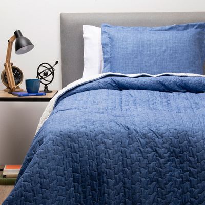 Imagen 2 del producto Cubrecama Sherpa Estampado Single - Azul